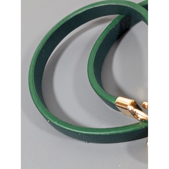 Victoria Emerson Green Leather Double Wrap Bracelet 15 in - Picture 4 of 9